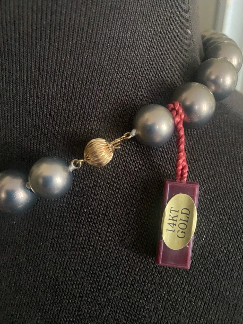 Masami Bronze Shell Pearls Necklace Choker 14K Ball clasp